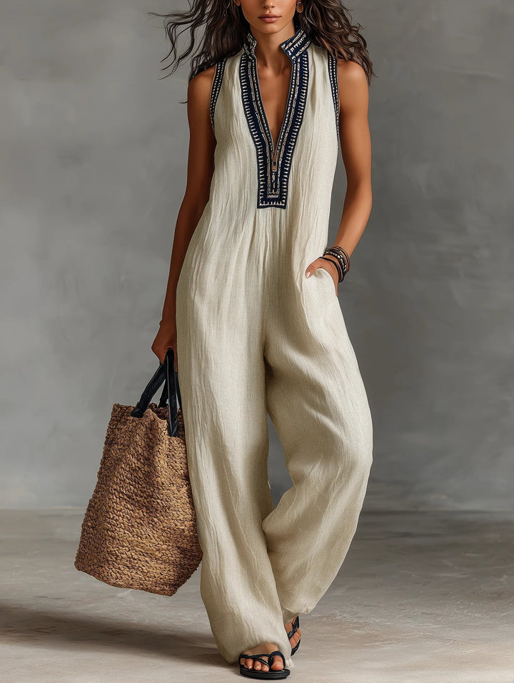 Fiamma™ | Sleeveless Jumpsuit with High Neck and Zip