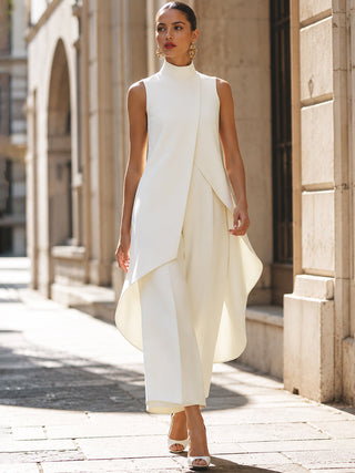 Imogen | Sculpted High-Neck Wide-Leg Jumpsuit for Women