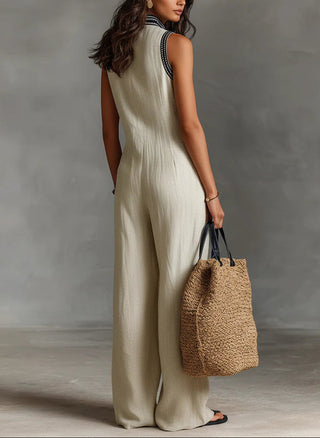 Fiamma™ | Sleeveless Jumpsuit with High Neck and Zip