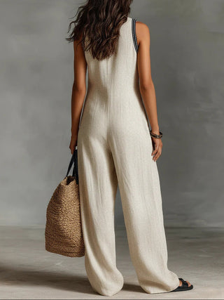 Fiamma™ | Sleeveless Jumpsuit with High Neck and Zip