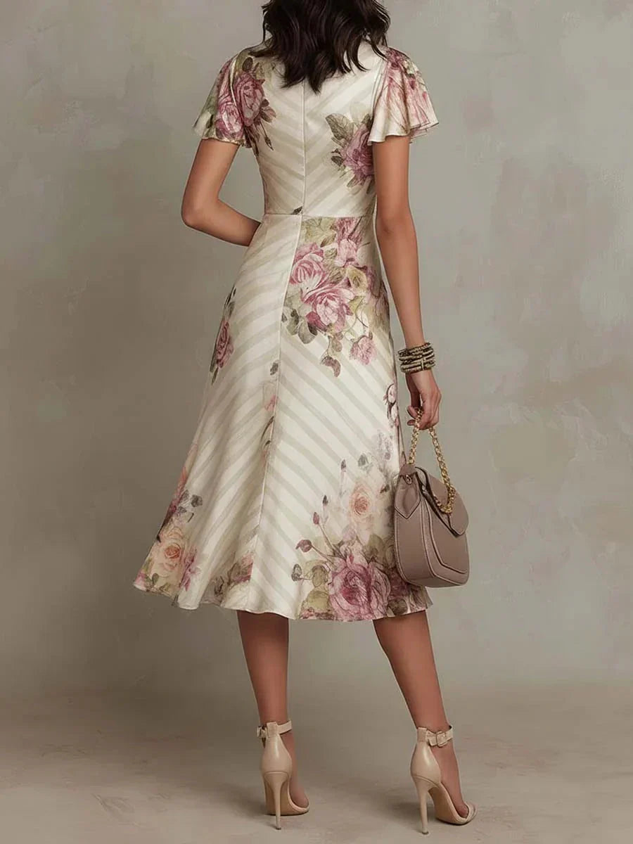 Alba™ | Elegant Midi Floral Dress