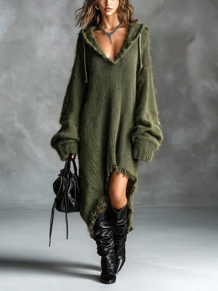 Colomba | Soft Knit Hooded Midi Dress