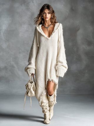 Colomba | Soft Knit Hooded Midi Dress