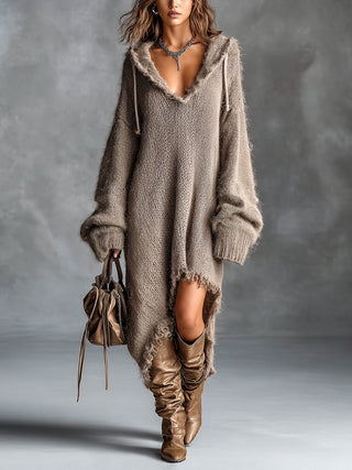 Colomba | Soft Knit Hooded Midi Dress