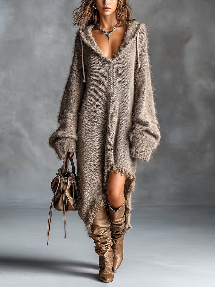 Colomba | Soft Knit Hooded Midi Dress