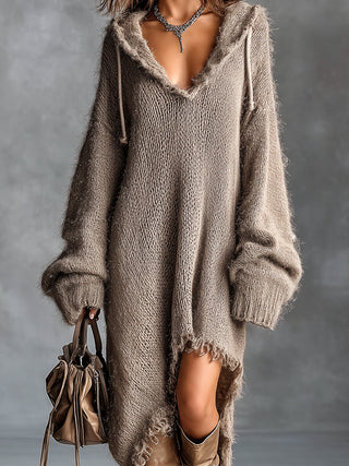 Colomba | Soft Knit Hooded Midi Dress