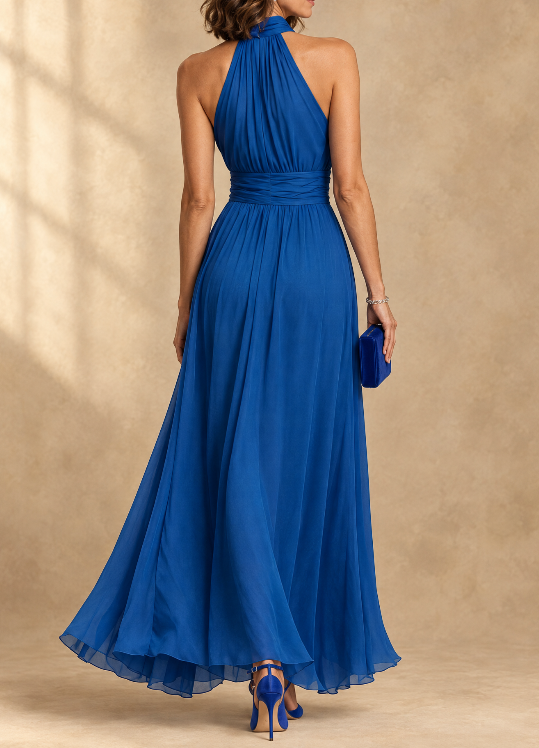 Paula Halter Neck Chiffon Maxi Dress