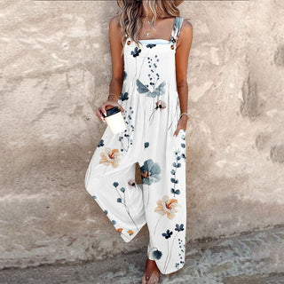Comfortable Printed Overalls