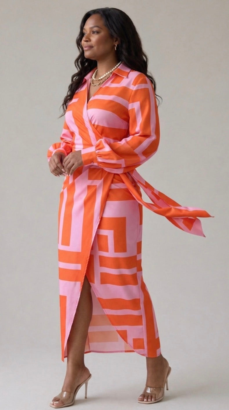 Vivian & Claire™ | Printed Wrap Dress