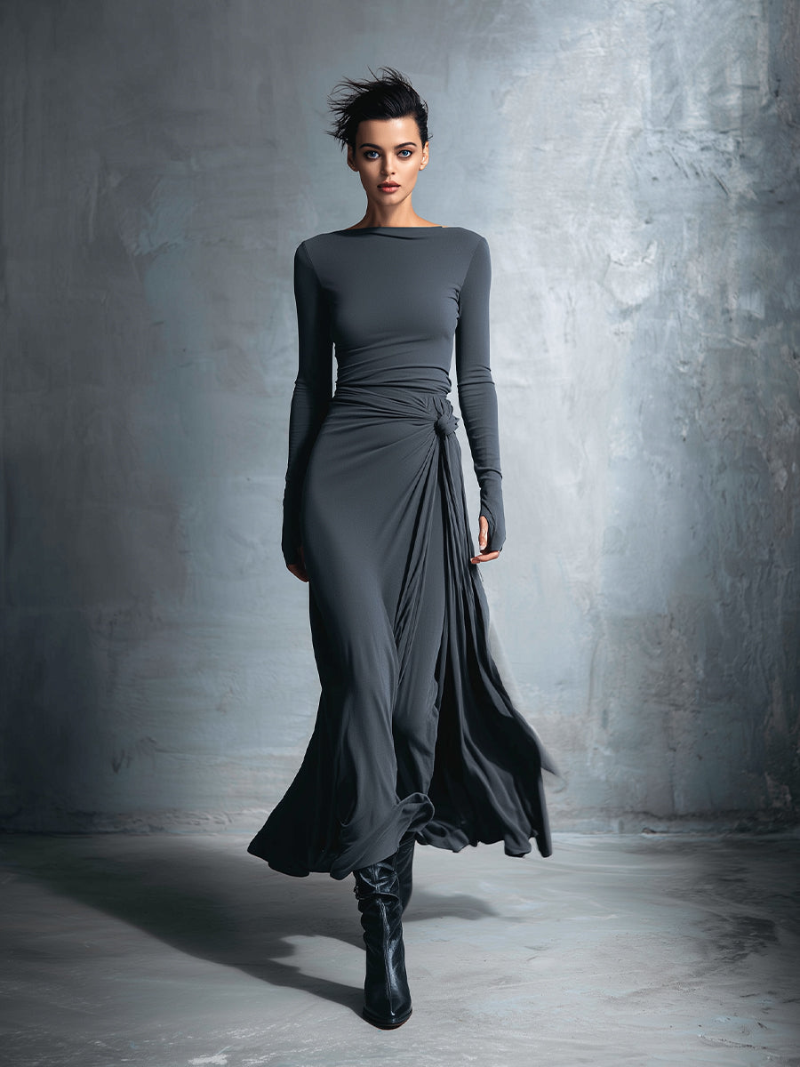 Nadia | Side-Knot Maxi Dress