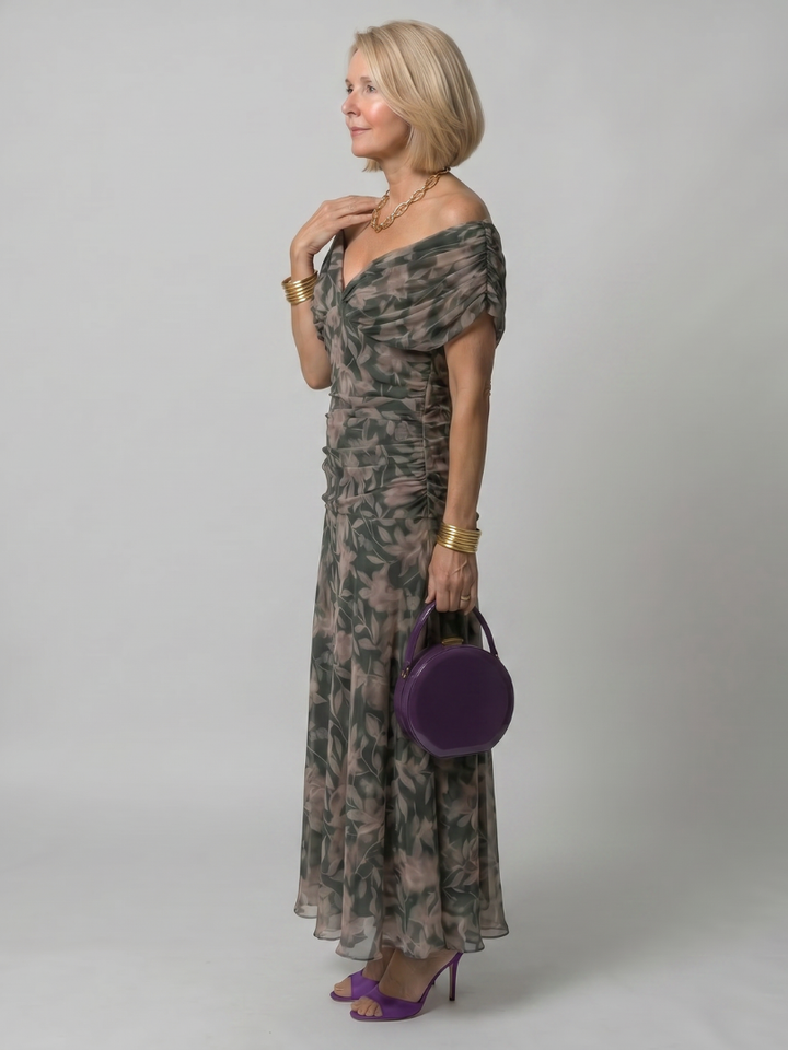 Vivian & Claire™ | Off Shoulder Flow Midi Dress