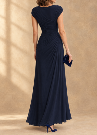 Cynthia Cowl Neck Draped Mesh Maxi Dress