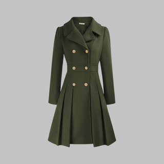 Dami - Classy Double Button Long Sleeve Coat