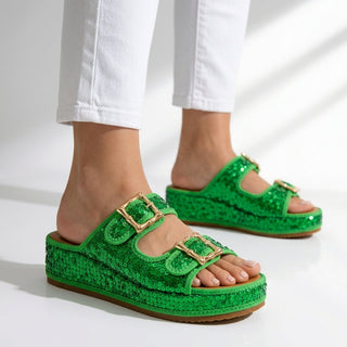 Odette Sequin Suede Sandals