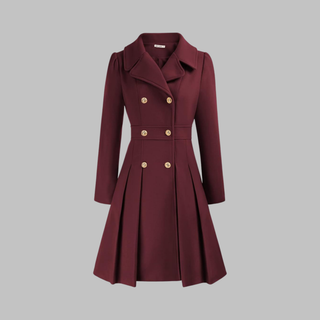 Dami - Classy Double Button Long Sleeve Coat