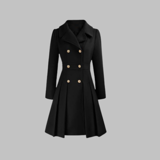 Dami - Classy Double Button Long Sleeve Coat
