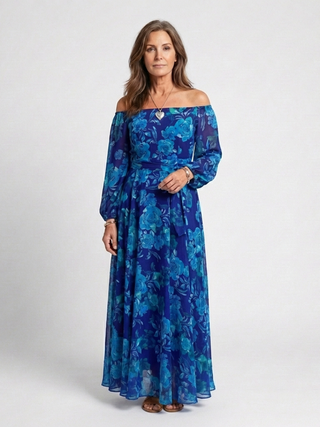 Vivian & Claire™ | Off Shoulder Floral Maxi Dress