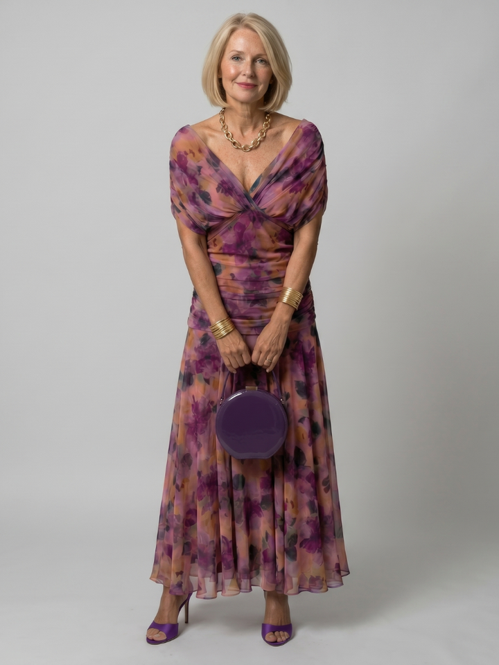 Vivian & Claire™ | Off Shoulder Flow Midi Dress