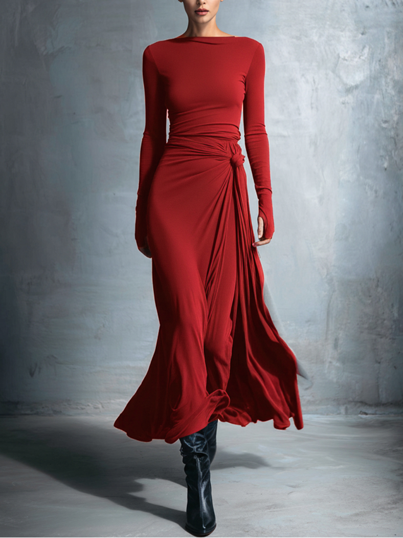 Nadia | Side-Knot Maxi Dress