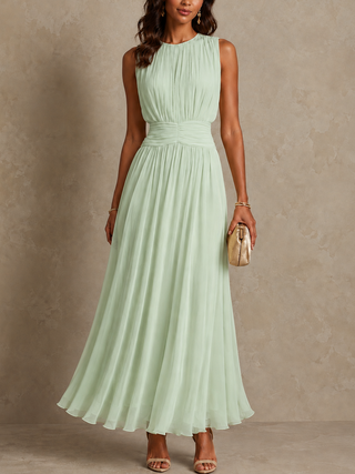 June | Ruched Waist Sleeveless Maxi Dress