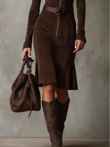 Ruth | Vintage Belted Midi Dress
