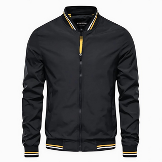 Kenneth™ | Classic Striped Trim Bomber Jacket