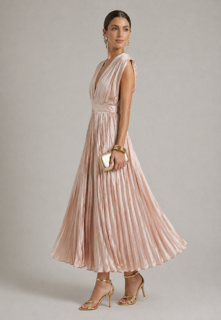Vivian & Claire™ | Timeless Pleated Midi Dress