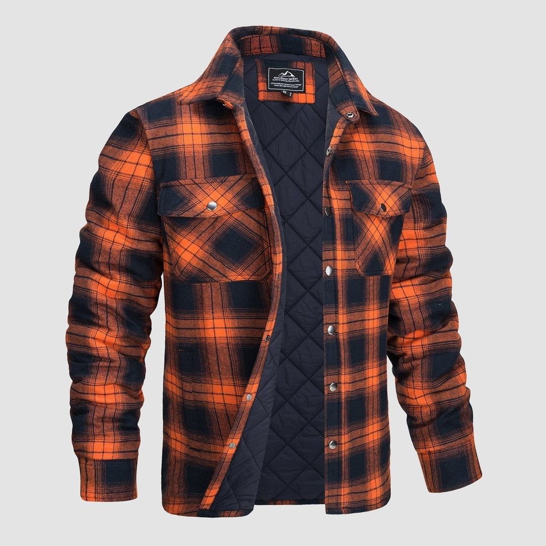 Douglas™ | Quilt-Lined Plaid Flannel Bomber Jacket
