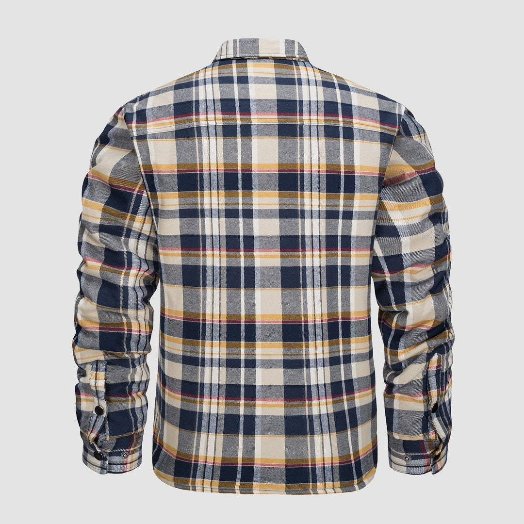 Douglas™ | Quilt-Lined Plaid Flannel Bomber Jacket