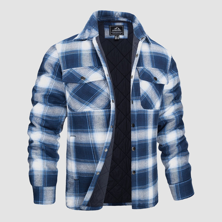Douglas™ | Quilt-Lined Plaid Flannel Bomber Jacket