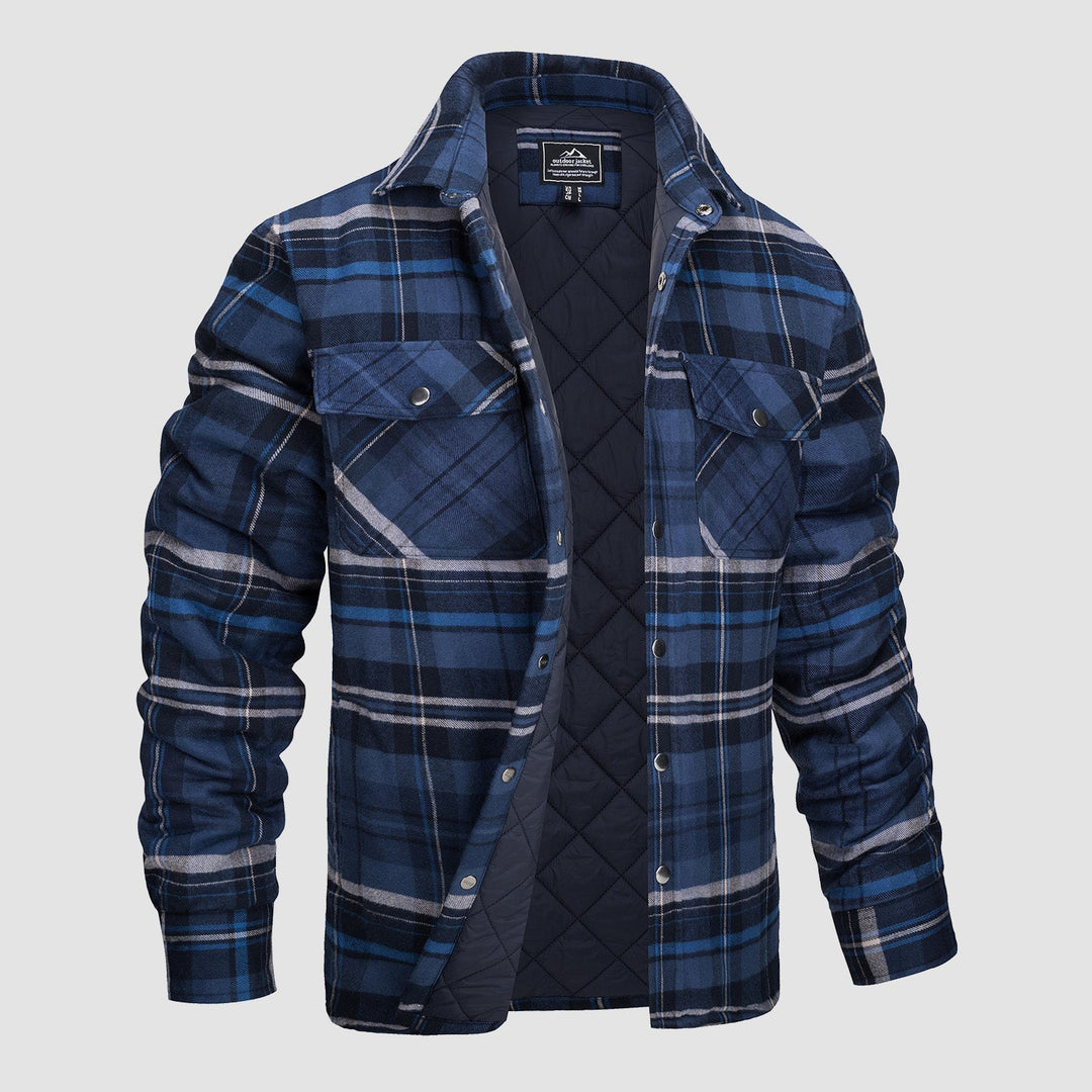 Douglas™ | Quilt-Lined Plaid Flannel Bomber Jacket