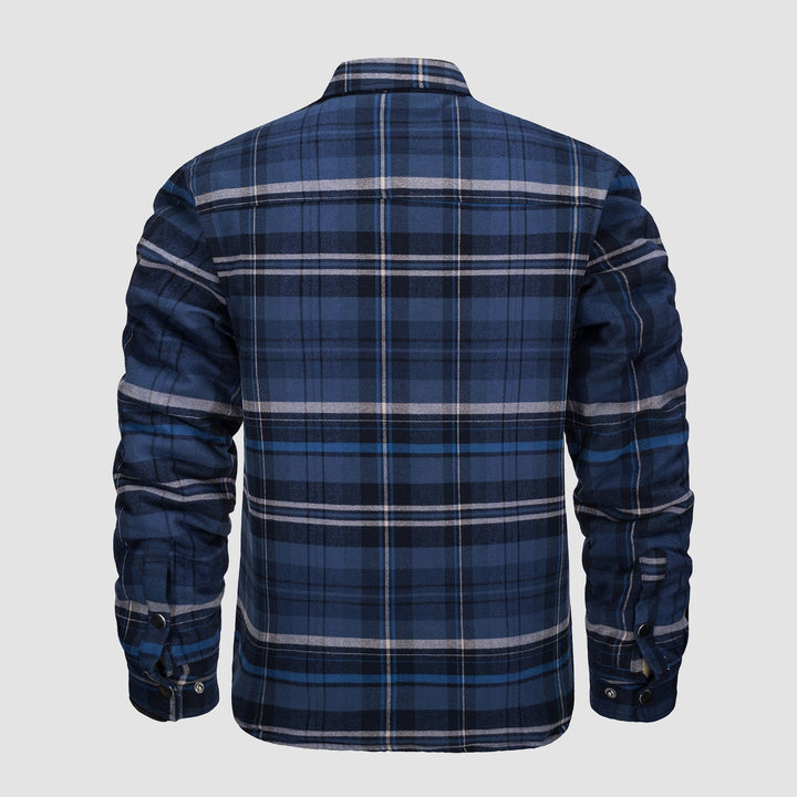 Douglas™ | Quilt-Lined Plaid Flannel Bomber Jacket