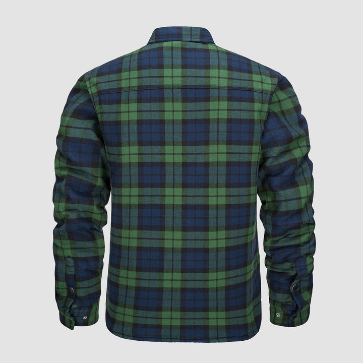 Douglas™ | Quilt-Lined Plaid Flannel Bomber Jacket