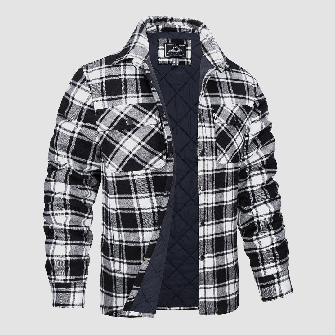 Douglas™ | Quilt-Lined Plaid Flannel Bomber Jacket