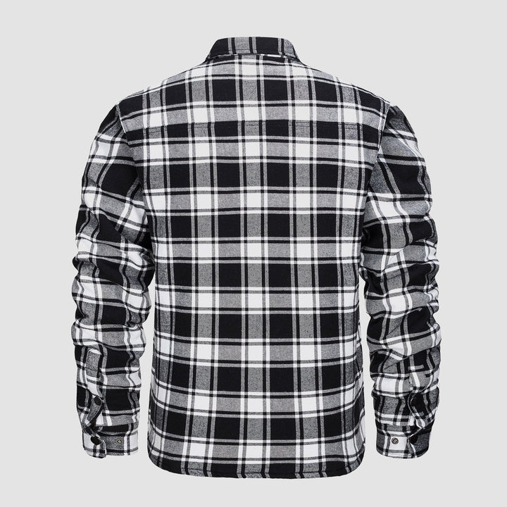 Douglas™ | Quilt-Lined Plaid Flannel Bomber Jacket