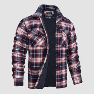 Douglas™ | Quilt-Lined Plaid Flannel Bomber Jacket