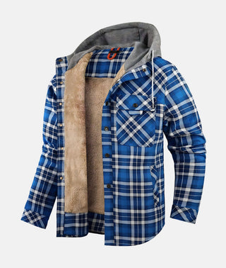 Dennis™ | Warm Sherpa-Lined Flannel Hooded Jacket