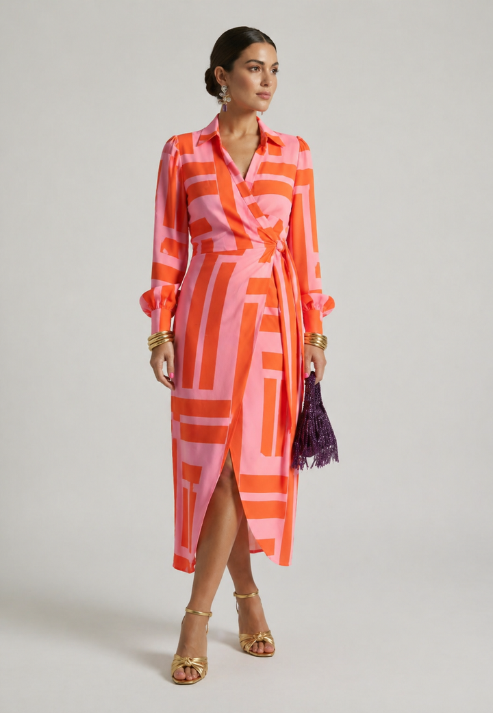Vivian & Claire™ | Printed Wrap Dress