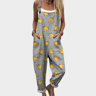 Comfortable Printed Overalls