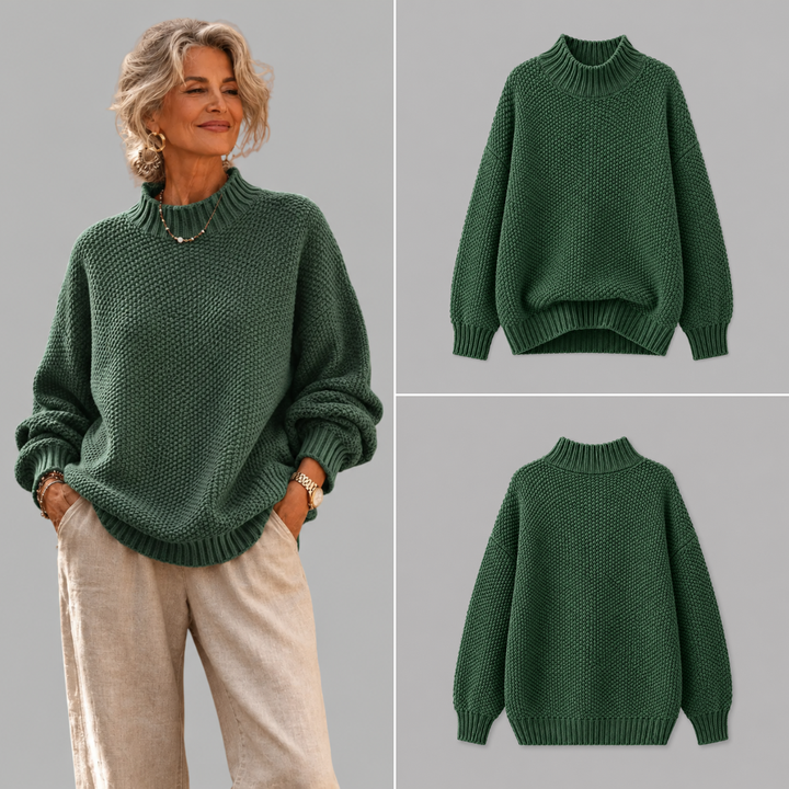 V|C - Relaxed Mock Neck Knit Sweater Ruthie
