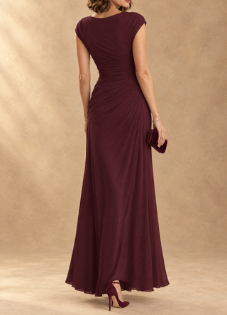 Cynthia Cowl Neck Draped Mesh Maxi Dress
