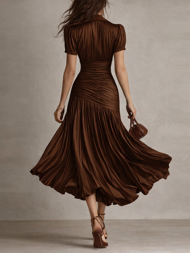 Adriana™ | Vintage Striped Satin Midi Dress
