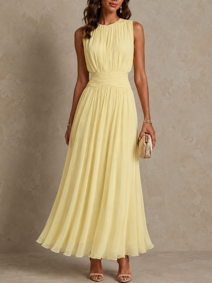 June | Ruched Waist Sleeveless Maxi Dress