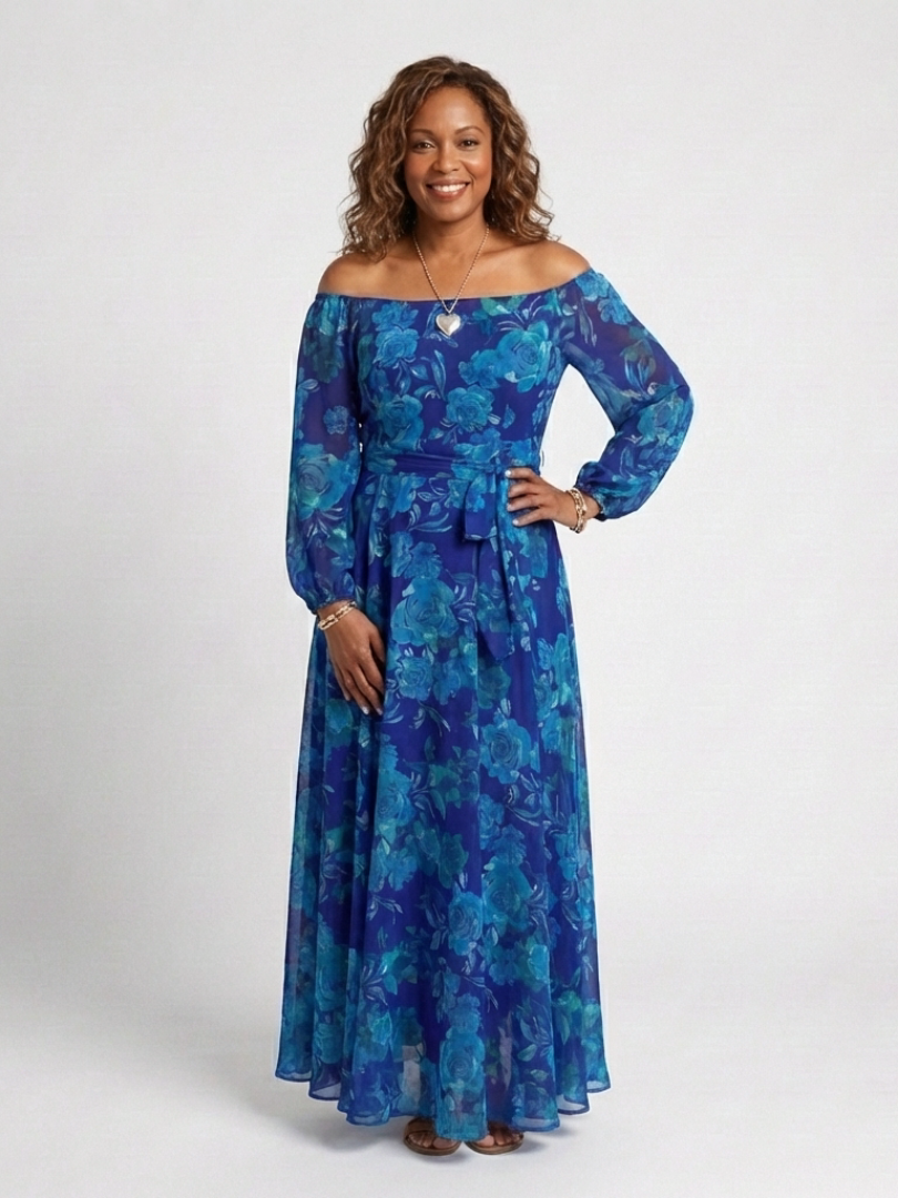 Vivian & Claire™ | Off Shoulder Floral Maxi Dress