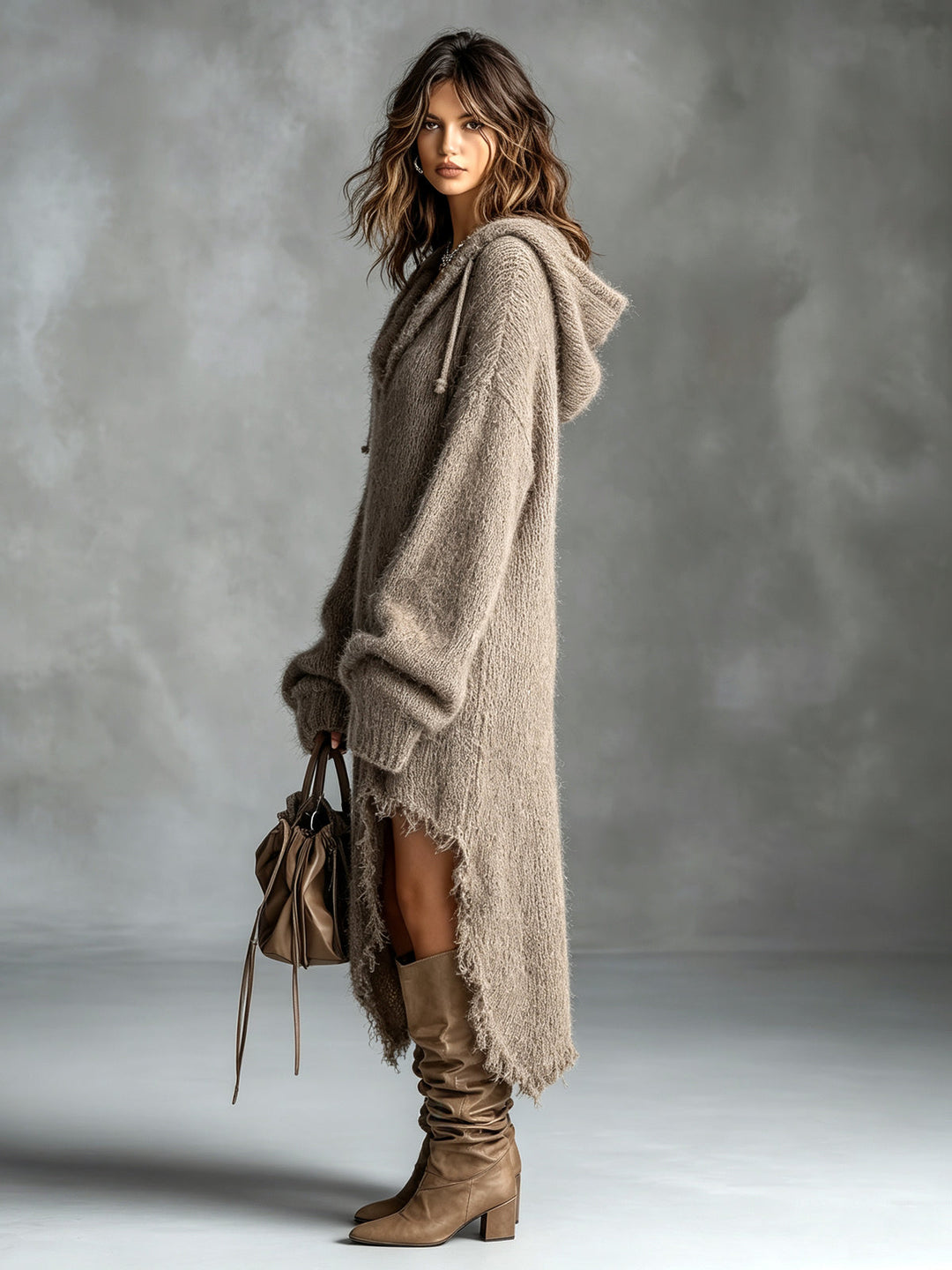 Colomba | Soft Knit Hooded Midi Dress
