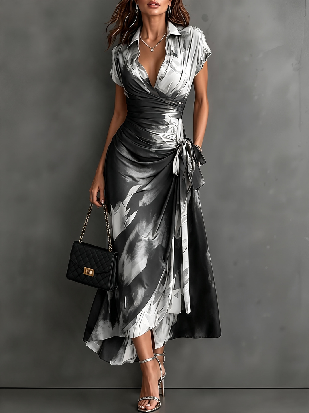 Rosalia | Printed Wrap Midi Dress