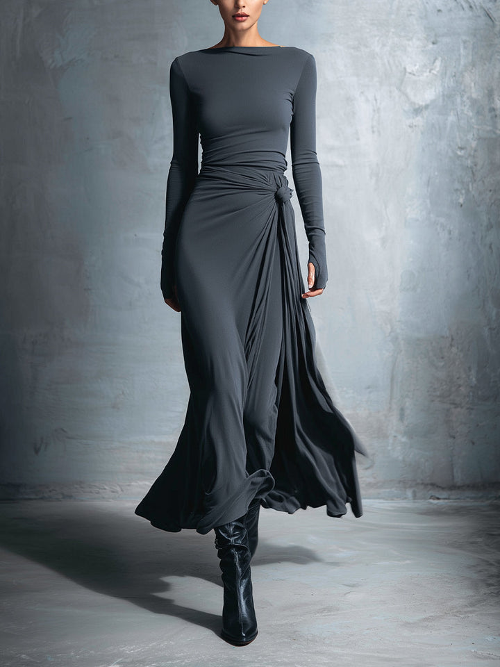 Nadia | Side-Knot Maxi Dress
