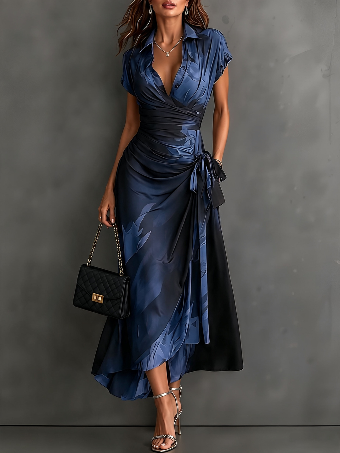 Rosalia | Printed Wrap Midi Dress