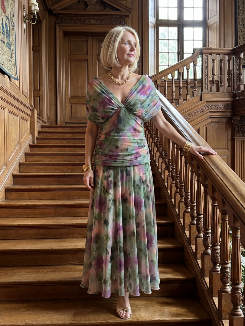 Vivian & Claire™ | Off Shoulder Flow Midi Dress