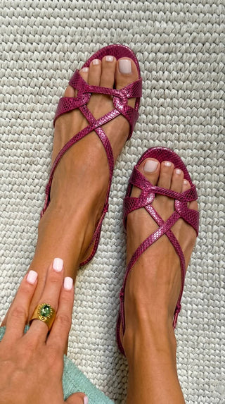 IVY | Snake Effect Slingback Sandals